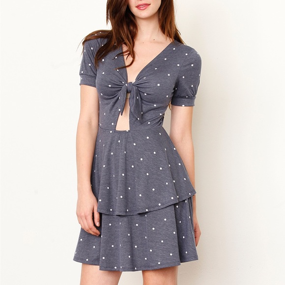 NWT•1X•CREME DE LA CREME ALL AMERICAN FUN POLKA DOT TIERED DRESS - Picture 5 of 12